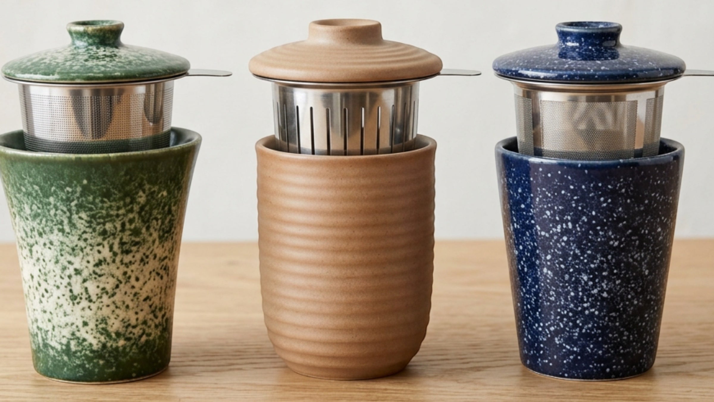 Ymvbf Ceramic Tea Cups with Infusers and Lids